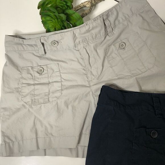 LOFT light Gray navy blue shorts cotton bundle - Picture 3 of 9